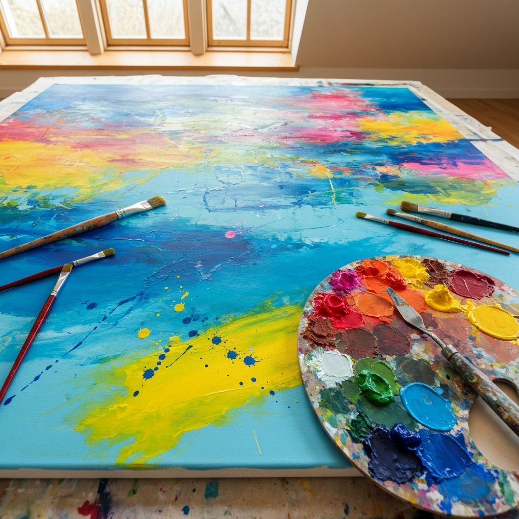 Akryl maleri fra Ghodghon studerende